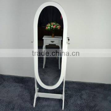 Modern Appearance Floor Standing Mirror Jewelry Cabinet Wooden Mirrored Jewelry Cabinet photo-2