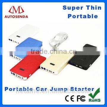 2014 Newest and Ultra thin mini jump starter, weight and size is only 1/10 of traditional lead-acid jump starter