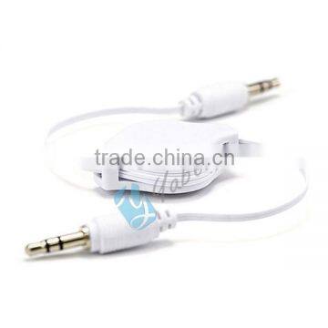 Restractable Male To Male Stereo AUX Wire 3.5mmm Cable