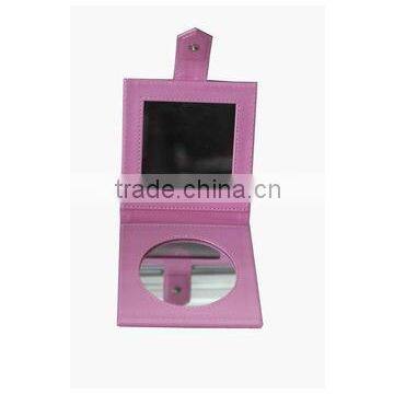 Leather make up small mirror