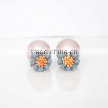 Hot Sale Promotion Douple Sided Earring Stud Small Daisy Earring For Girls