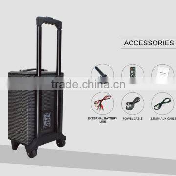8inch Promotion Portable Trolley Speakers With Bluetooth ,wireless MIC ,USB/SD/FM/Remote photo-3