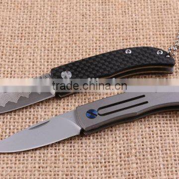 OEM Damasucs blade material and D2 nolock key folding knife