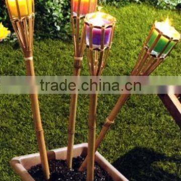 Bamboo Tiki Torches for Garden Lighting photo-3
