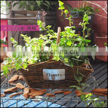 Flower Wicker Basket With Handle photo-5
