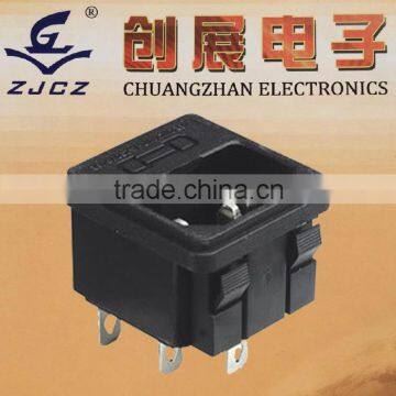 3 pin AC electrical power socket with fuse holder