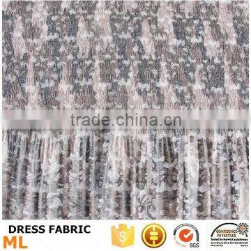 Lace printing and pleated dresses fabric tulle lace fabric