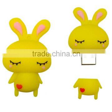 Best Price Wholesale Branded Logo Custom animal usb flash drive, cheap usb flash drives wholesale 3D rabbit pvc usb stick