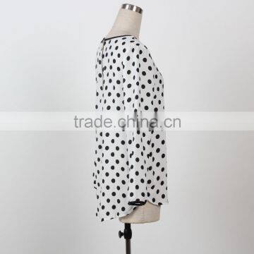 Latest Blouse Design Pictures Woman Polka Dot Blouse Top Long Sleeve Bulk Wholesale Blouse Manufacture photo-2