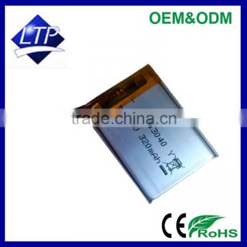 OEM / ODM 3.7V 320mah Rechargeable polymer battery 303040 li-polymer battery for led lights, GPS, Recorder