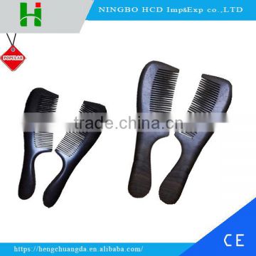 2016 Long handle ebony hair comb custom logo