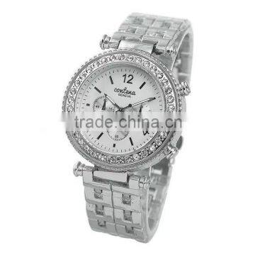 Geneva Rhinestone Diamond Metal Women Gold Wrist Watch photo-3