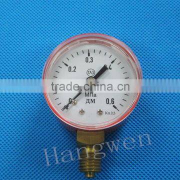 63mm radial red plated manometer (pressure gauge)