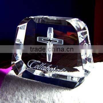 2016 New product crystal block shape crystal glass paperweight