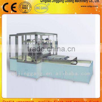 Automatic offcut press and die cutting machine for cast plastic barrel of washing machine