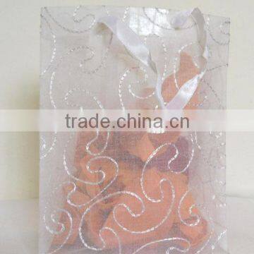 Fine 100% cotton transparent Indian manufactured organza with hand embroidery