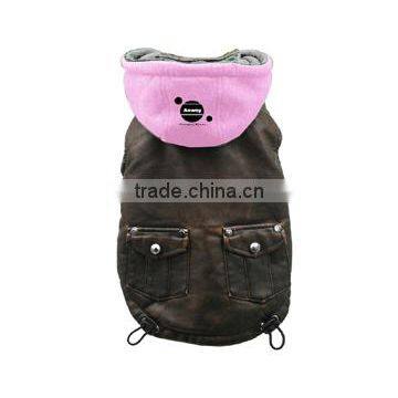 Best selling custom logo pink hood vintage bomber dog jacket clothes pets product12