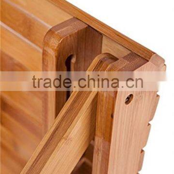 Bamboo Foldable Footstool Fishing Shower Step Square Stool Domestic Chair for Children Kids Leisure photo-4