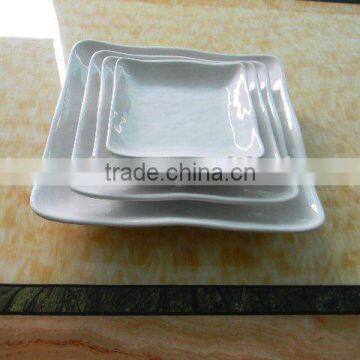 4pcs square melamine plate set