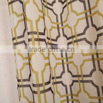 Faux Linen Printed Fabric Curtain Panel drapes