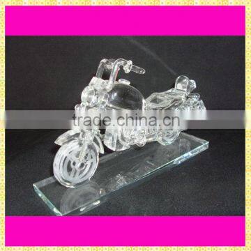 Handmade Unique Crystal Glass Motorcycle Model For Business Gifts