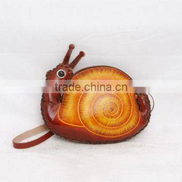 Handmade Leather Large Snail Coin Purse