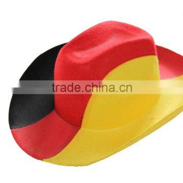 Germany flag felt cowboy hat with adjustable rope