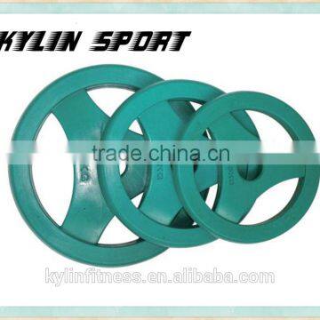 olympic rubber plate with 3 handles qj-wp020