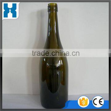 750ML BLACK ANTIQUE GREEN GLASS WINE BOTTLE FOR SALE