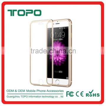 9H Aluminium alloy frame 3d curved full cover tempered glass screen protector for iphone 6 6s plus