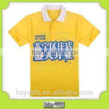 yellow printed promotional custom shirts polo