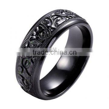 black zirconium wedding ring