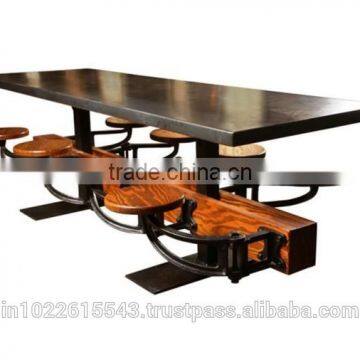 Swing Out 8-Seat Industrial dining Table