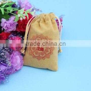 Yuanjie Packing Bags Supplier Velour GIft Drawstring Bag Wholesale With Logo Printed