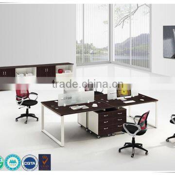 Low price concise design four-seater MFC office workstation