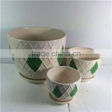 Wholesale Ceramic Flower Pots Painting Diamond With Same Pattern photo-2