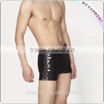 Men's solid black swimming board shorts