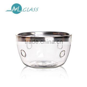 Alibaba china handblown glassware OEM heat resistant glass candle warmer N6187