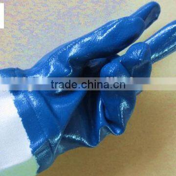 BSSAFETY Fully dipped 10' 11' blue nitrile gloves for hard work oil resistant cut resistant work gloves