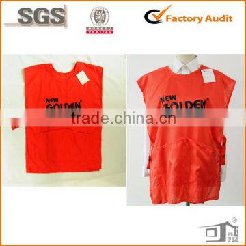 red plastic disposable vest apron