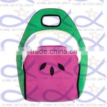 Cartoon design kids neoprene lunch cooler bag