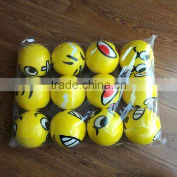 high quality hot sell big size mini toys PU ball amoji ball yellow ball toys for kids children