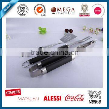 3pcs set outdoor bbq tools with pouch packaging