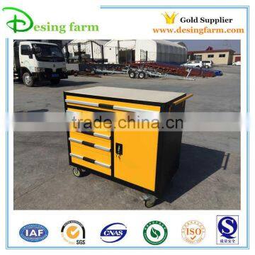 Small steel storage tool cabinet with wheel