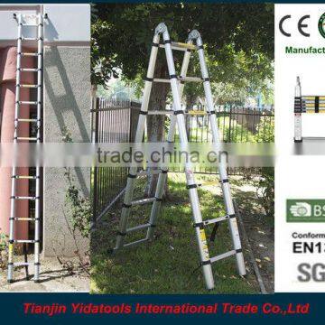 2x5 steps 3.2m EN131 extension telescopic aluminum ladder portable ladder