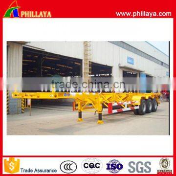 Wholesale product 3 axles Container 20ft 40ft skeleton flatbed trailer for sale