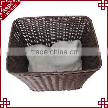 Washable PE Rattan Handwoven Dirty Laundry Basket for Hotel and Home photo-6
