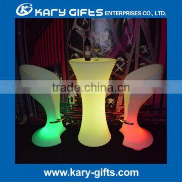 Pe Plastic Glow Furniture Outdoor Led Modern Furniture Table Garden Set