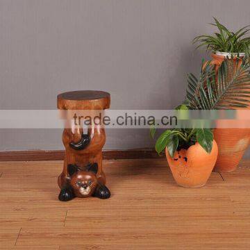 Thailand Style Wood Carved Panda Chair, Panda Shape Design Handcarved Little Chair (BF01-X1173) photo-5