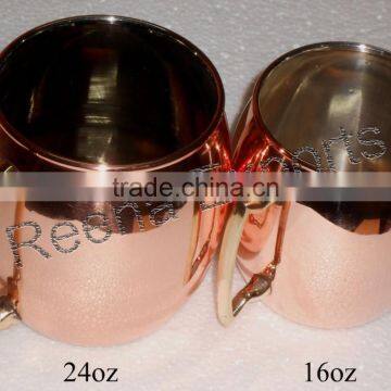 MOSCOW MULE MUGS 99.9% SOLID COPPER MULE MUGS FDA APPROVED SOLID COPPER MUGS MANUFACTURER INDIA